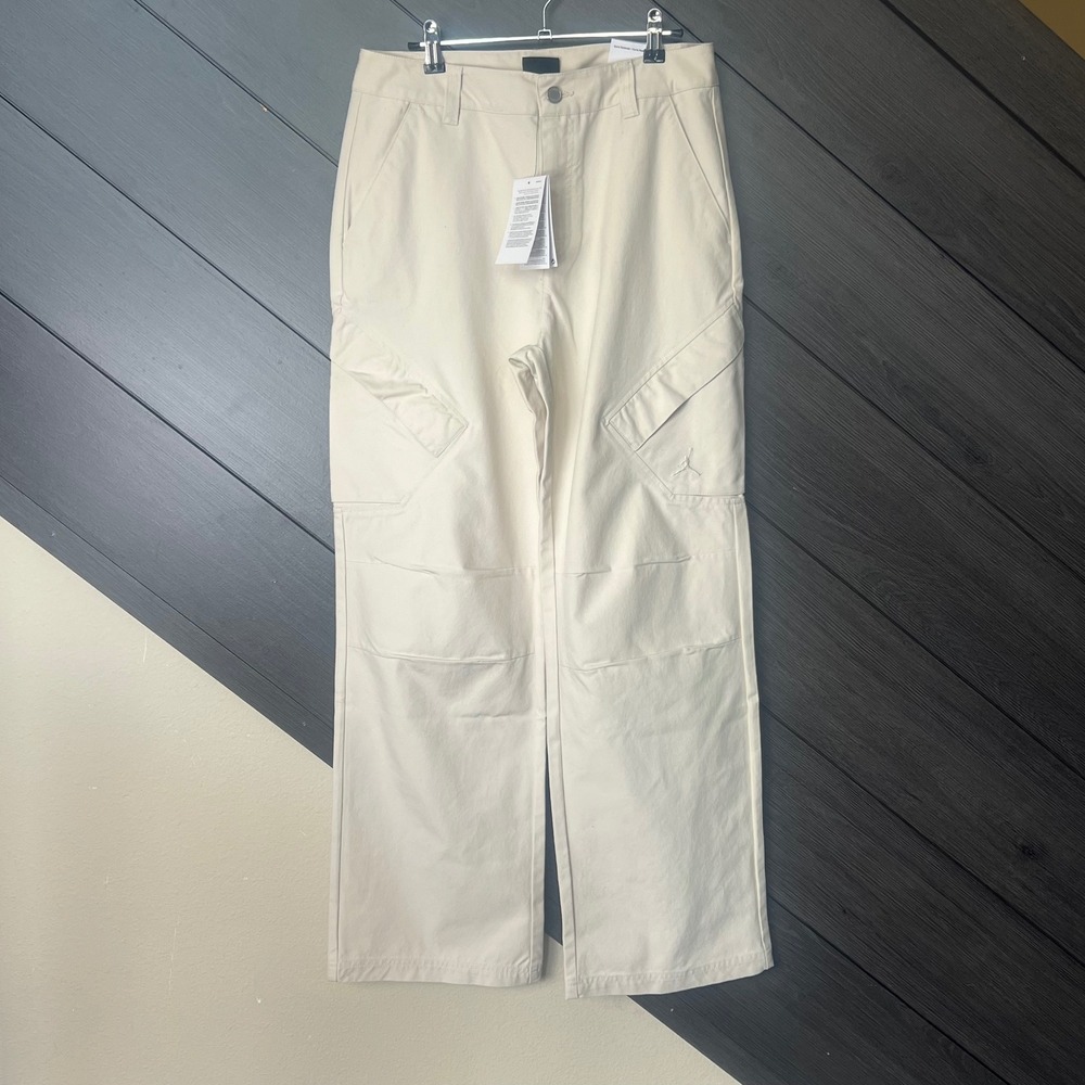 Jordan Women's Wide Leg Cargo Pants Cream Activewear Medium NWT Streetwear